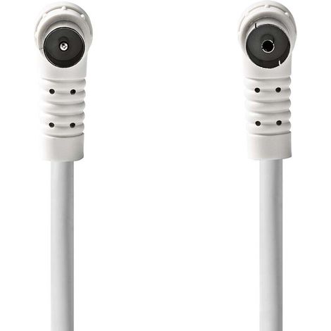 Nedis Koaxial Kabel / IEC (Coax) Stecker / IEC (Coax) Buchse / Vernickelt / 120 dB / 75 Ohm / 4-fach geschirmt / 3.00 m / Rund / PVC / Weiss / Box