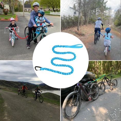 Corde de remorquage pour VTT, élastique et réfléchissante, avec sac de rangement, idéale pour les enfants et les adultes. Compatible VTT et enfants. (1/5)
