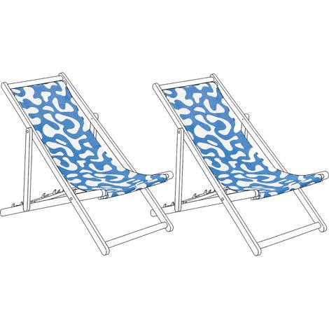 Set di 2 teli di ricambio per lettino da sole con motivo astratto blu Anzio / Avellino