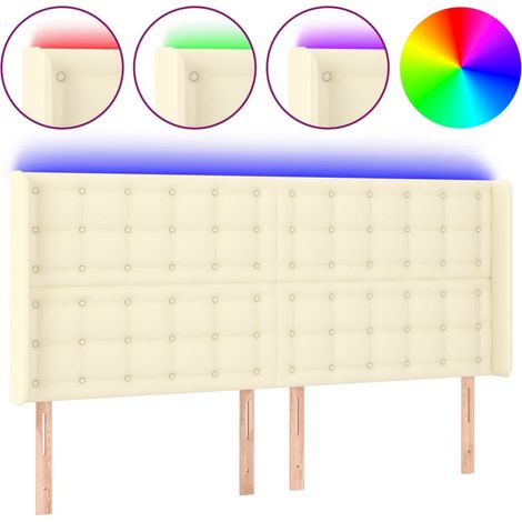 Maison Exclusive - Testiera a LED Crema 163x16x118/128 cm in Similpelle (1/5)
