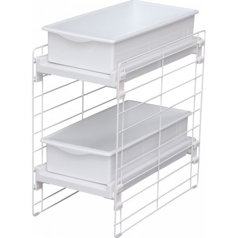 Iris Ohyama, Tour de rangement, Organisateur plastique, 4 tiroirs de 15 L- DC-304, Blanc, L40 x P29 x H81 cm