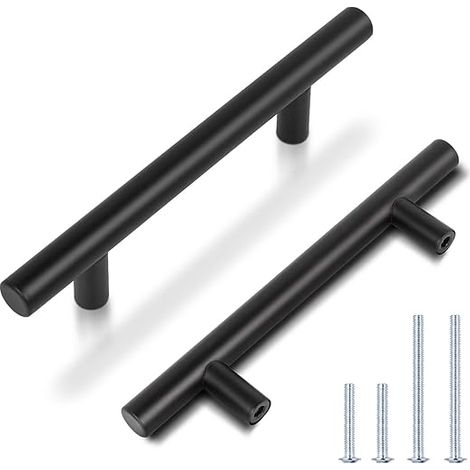2 Pièces 96mm Acier Inoxydable T Barre Poignées Cusine, Ø12mm Poignée barre de porte d’Armoire avec Vis (1/5)