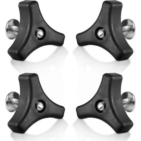 Lot de 4 écrous papillon universels en plastique et boulons à triple angle pour poignée de tondeuse, pièces et accessoires pour la plupart des poignées de tondeuse (4 pièces) Ed (1/5)