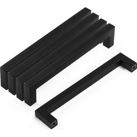 5 Pièces Poignée Meuble, Acier Inoxydable Noir, Entraxe 160mm, Pour Cuisine Et Placard (1/5)