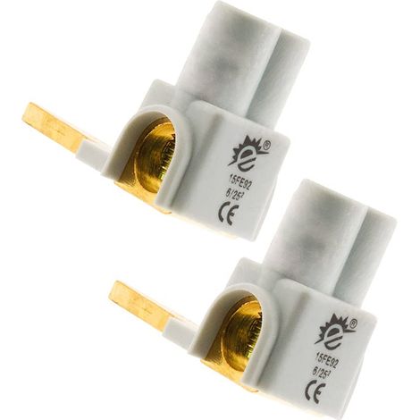 Zenitech - Set di 2 Punti di Connessione Orizzontali - Alimentazione Fase e Neutro - Connessione Fino a 35 mm² - Conforme alla Normativa CE - Bianco - 15 cm (1/5)