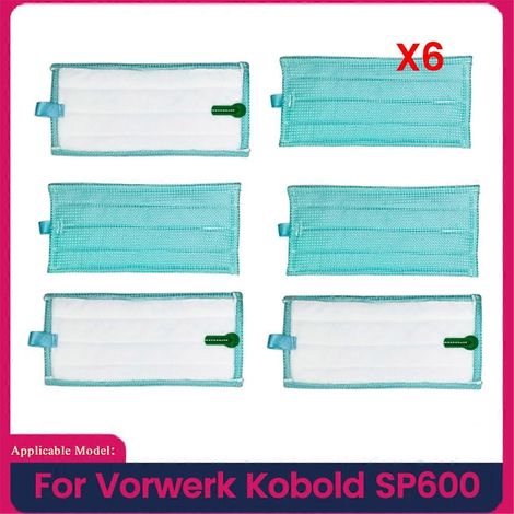 Lot de 6 lingettes de rechange pour balai Vorwerk Kobold (1/5)