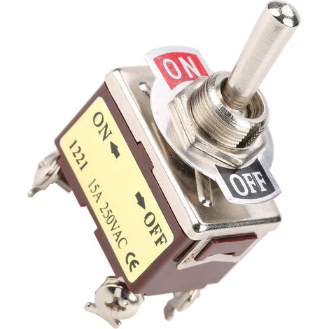 5 Stück Ein/Aus-Kippschalter mit 2 Positionen, 4-polig, 12-mm-Anschluss, 15 A, 250 V AC (1/5)