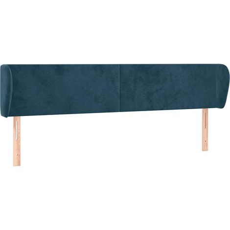 Maison Exclusive - Testiera ad Orecchio Blu Scuro 183x23x78/88 cm in Velluto