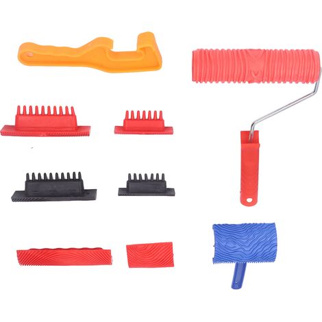 Kit de peinture murale avec rouleau à motif imitation bois et outil pour peindre les murs (1/5)