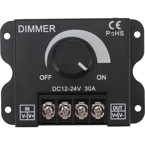 Variateur LED monocanal PWM contrôleur d'éclairage sans gradation progressive pour bandes lumineuses unicolores 5050 3528 DC 12V-24V 30A (1/5)