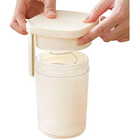 Filtre à Yaourt Tamis Polyvalent avec Couvercle pour Fromage Blanc et (1/5)