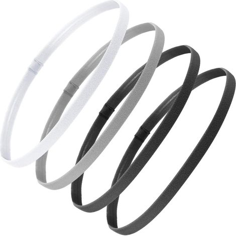 Bandeaux de sport élastiques épais et antidérapants pour hommes et femmes - Lot de 4 (1/5)