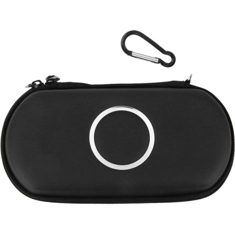 Estuche protector, accesorios para PSP, estuche rígido con mosquetón extraíble, funda para PSP 1000 2000 3000 Slim - Negro (1/5)