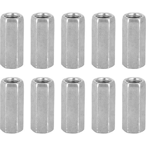 10 écrous à tige longue M8, écrous hexagonaux à manchon, fixations filetées d'écartement (M830)