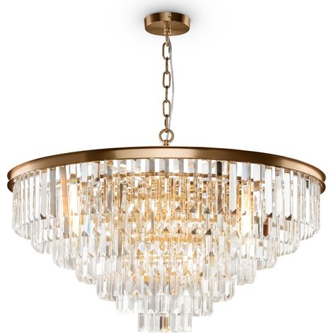 Lampada pendente Neoclassic in Metallo e Vetro Revero Ottone (1/4)