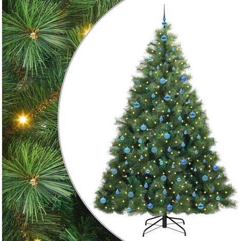 Künstlicher Weihnachtsbaum mit 300 LEDs Grün 240 cm PE und PVC vidaXL