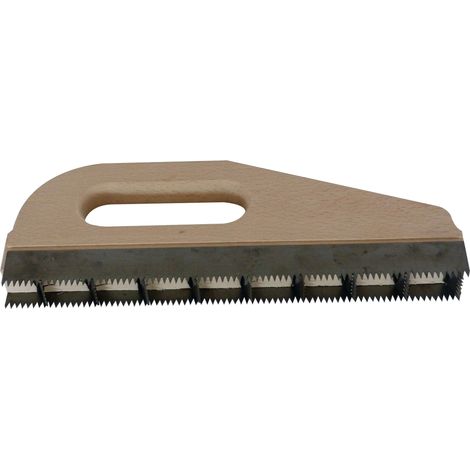 Sciotte dentée 30 x 20 cm – Lames en acier à forte résistance à l’usure – 2 lames longitudinales pour finition et dressage précis - Poignée ergonomique bois (1/2)