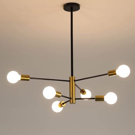 GOECO Suspension Vintage, Lustre industriel rétro noirs E27, Plafonnier à angle réglable à 180 °, Lumières pour salon cuisine chambre salle à mange (1/5)
