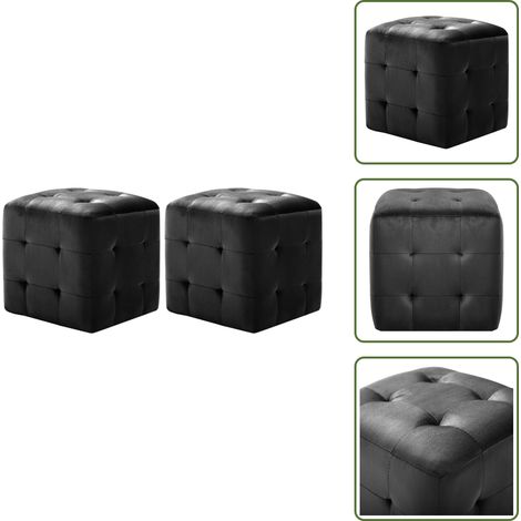 Nachttische 2 Stk. Schwarz 30×30×30 cm Samtstoff - Nachtisch - Nachttisch Schwarz - Wohnzimmer Deko - Möbel Set - Samt Tisch