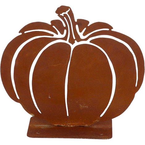 Courge décorative en métal rouillé Citrouille (1/2)
