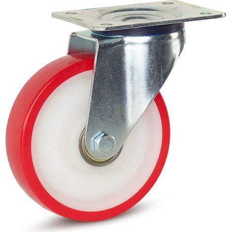 Roulette pivotante - MESO - PU - Platine - 160mm - 330kg (1/2)