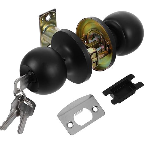 de porte noire avec bouton sphérique en acier inoxydable