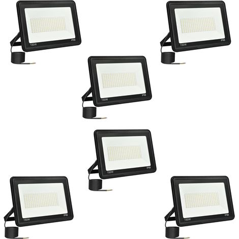 6 Pièces Projecteur Led Extérieur 50W, Spot Led Exterieur 5000LM 6000K Blanc Froid IP66 ImperméAble Projecteur Exterieur Pour Jardin Garage Patio Grange Cour