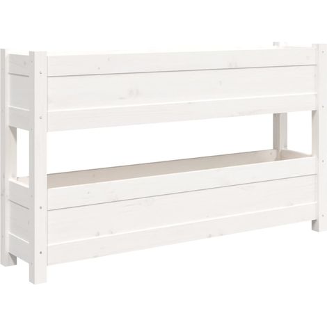 Maison Exclusive - Pflanzkübel Weiß 112x25x66 cm Massivholz Kiefe