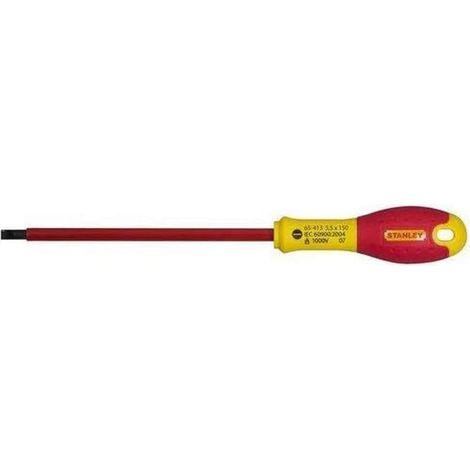 1-65-410 - Tournevis Électricien Gamme FATMAX Isolé 1000 V 2.5X50Mm - Fabriqués En France - Lame En Acier - Revêtement Polyamide Anticorrosion - Poignée Soft Grip - Liaison Quasi Incassable (1/3)