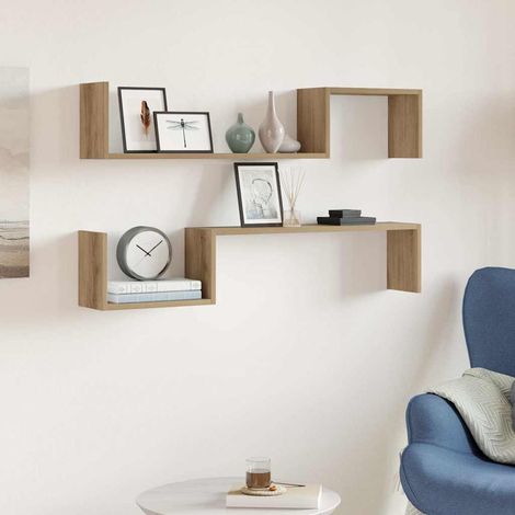 Wandregale 2 Stk. Artisan-Eiche 100x15x20 cm Holzwerkstoff