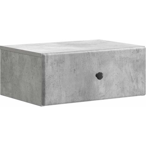 Wall-Mounted Bedside Cabinet Concrete Grey 49 x 34.5 x 20 cm vidaXL
