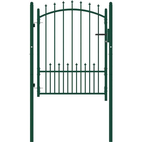 Portail de jardin,Portail de clôture,Portillon de jardin avec pointes Acier 100x125 cm Vert CFW82685 (1/5)