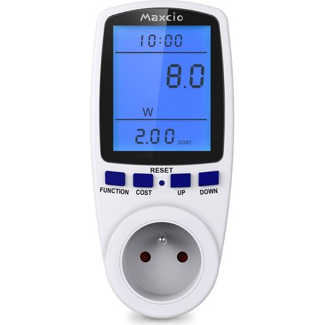 Prise Compteur d'Énergie Numérique, Consommation d'Énergie avec 7 Mode et l'écran LCD, Prise de Consommation Electrique Surveillance de l'Énergie pour les Gros Appareils Électriques (1/5)