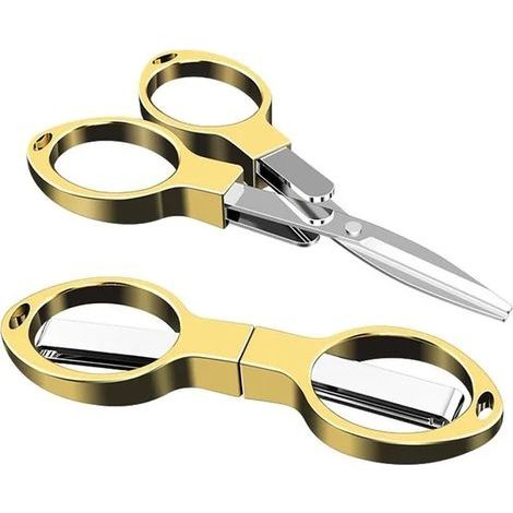 Ciseaux pliants Safe Portable Keychain Trip Scissors Cutter, Safety Portable Travel Trip Ciseaux utilisés pour la maison, le bureau, la pêche à l'or