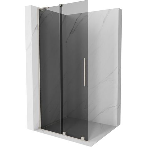 Mexen Velar L Duschwand Schiebetür Walk-in 100 x 200 cm, graphit 8 mm, gebürsteter Nickel - 871-100-003-43-97 (1/5)
