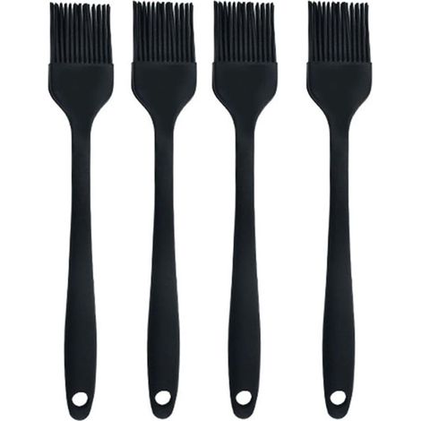 Set mit 4 hitzebeständigen Silikon-Gebäckpinseln, ideal zum Bestreichen mit Ölen und Soßen. Spülmaschinenfest und porenfrei.