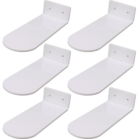 6er-Pack schwebende Schuhregale, 20 cm lang, Acryl, Schuhpräsentation für Schuhsammlungen, Weiß (1/5)