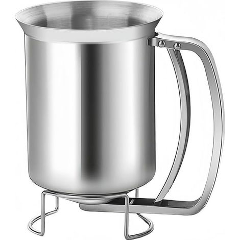 Entonnoir a Piston, Entonnoir Cuisine Piston Patisserie Distributeur de Pate en Acier Inoxydable avec Support pour Takoyaki Cupcakes Crêpes Gaufres Gâteaux et Desserts (1/5)