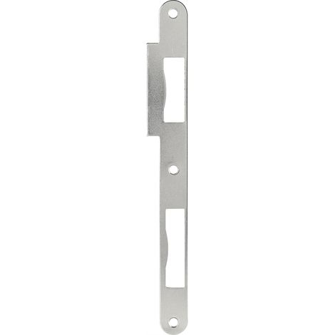 Doppeltürschließblech R9 bombiert, 210 x 18 x 2 mm, Edelstahl-Effekt