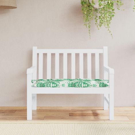 Cojín para banco jardín tela Oxford estampado hojas 110x50x7 cm (1/5)