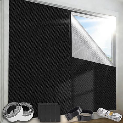 Store Occultant sans Perçage Toile Oxford 420D Rideau Découpable 200x145cm Portable Store Occultant Fenetre, Occultant et Isolant Thermique pour Chambre, Grenier, Portes et Fenêtres (1/5)