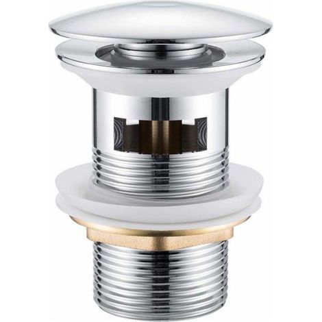 Bonde de vidage universelle pop-up en laiton chromé G1 1/4 (clic-clac) pour lavabo et évier (1/3)