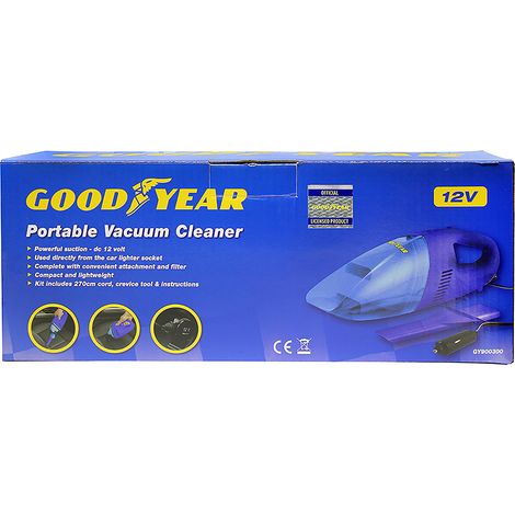 Goodyear Vacuum Cleaner Car Van Caravan 12V Valet Home Carpet Cleaner 900300 (1/2)