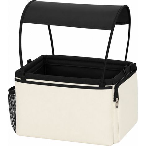 Panier pour chien à vélo, fixation avant, panier portable 2 en 1 avec auvent, laisse de sécurité, bandoulière, poches latérales, capacité de 5 kg (1/5)