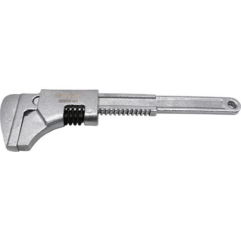 Clé à Crémaillère - 23062230mm - Clé Robuste - Pour Travaux Lourds - Clé Plombier, Bâtiment, Agriculture, Chantiers - Chrome Satiné (1/4)