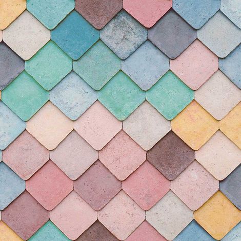Papier peint écailles pastel multicouleur (1/3)