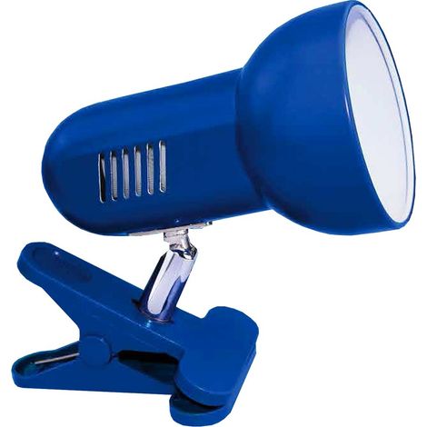 Activejet Lampe de bureau à pince, bleue, métal, filetage E27 (1/3)