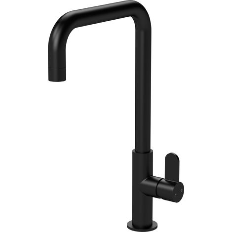 Balterley Warslow Kitchen Mono Mixer Tap with Single Lever Handle, Square Swivel Spout - Matt Black Finish (1/5)