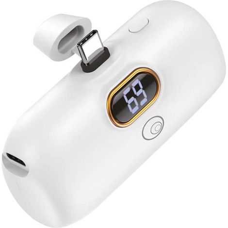 BATTERIA PORTATILE 'MINI POWER BANK' MOD. LS93 5000 mAh - bianco