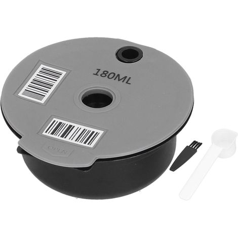 Capsule de café réutilisable avec filtre à café, cuillère et goupillon, accessoires pour la maison, le bureau et le café, 180 ml (1/5)